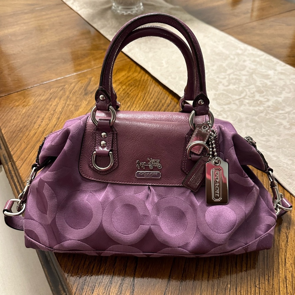 NWOT Coach Purple Sabrina Satchel.